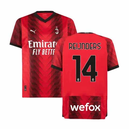 2023-2024 Ac Milan Reijnders #14 Home Soccer Jersey