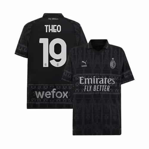 2023-2024 Ac Milan Theo #19 Fourth Dark Soccer Jersey