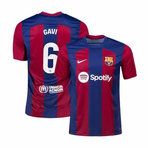 2023-2024 Barcelona Gavi #6 Home Soccer Jersey