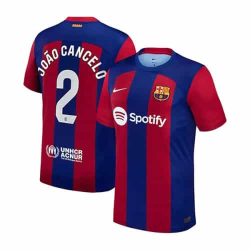 2023-2024 Barcelona Joao Cancelo #2 Home Soccer Jersey