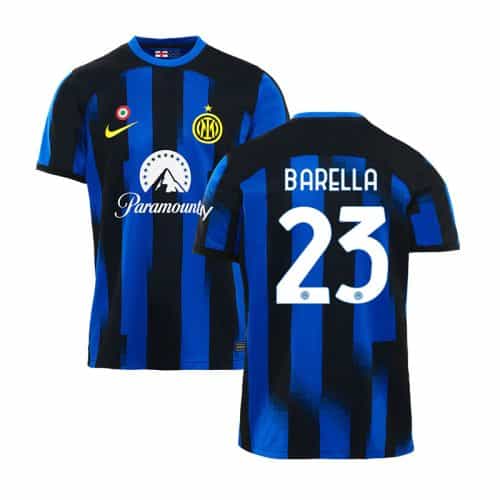2023-2024 Inter Milan Barella #23 Home Soccer Jersey