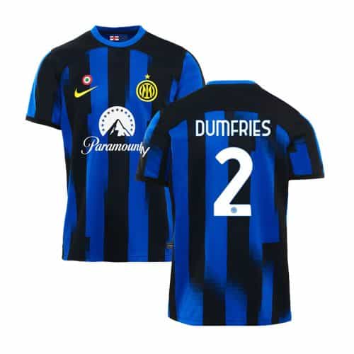 2023-2024 Inter Milan Dumfries #2 Home Soccer Jersey