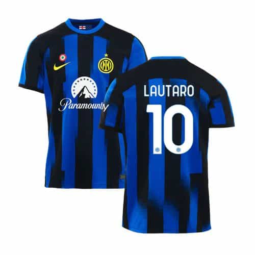 2023-2024 Inter Milan Lautaro #10 Home Soccer Jersey