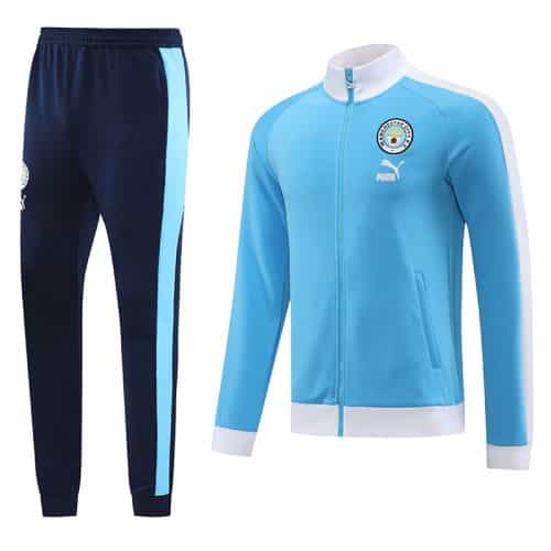 2023-2024 Manchester City Jacket + Pants Training Suit Sky Blue