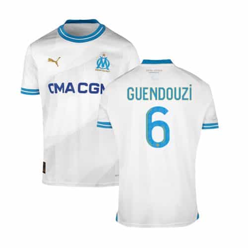 2023-2024 Marseille Guendouzi #6 Home Soccer Jersey
