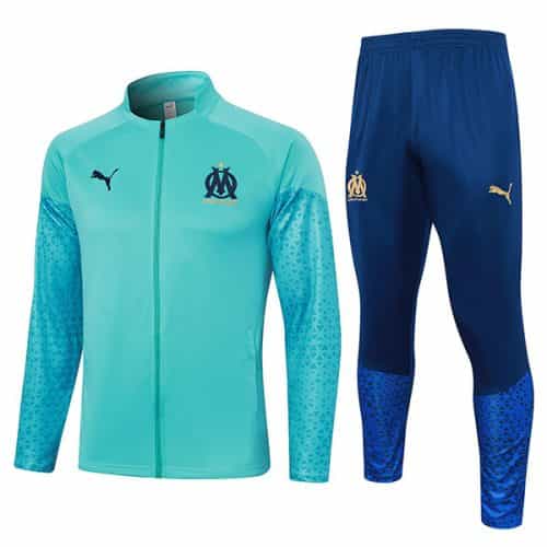 2023-2024 Marseille Jacket + Pants Training Suit Light Blue