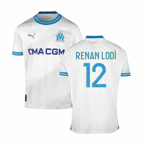 2023-2024 Marseille Renan Lodi #12 Home Soccer Jersey