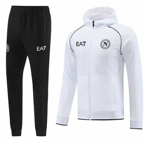 2023-2024 Napoli Hoodie Jacket + Pants Training Suit White