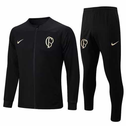 2023-2024 Sc Corinthians Jacket + Pants Training Suit Black