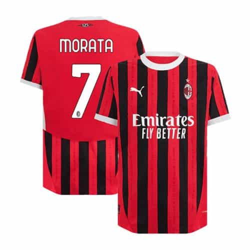 2024-2025 Ac Milan Morata #7 Home Soccer Jersey