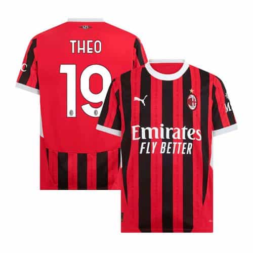 2024-2025 Ac Milan Theo #19 Home Soccer Jersey