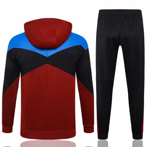 2024-2025 Barcelona Hoodie Jacket + Pants Training Suit Dark Red