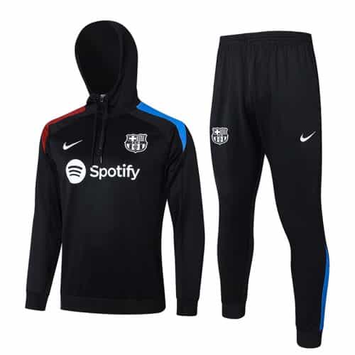 2024-2025 Barcelona Hoodie Training Suit Black