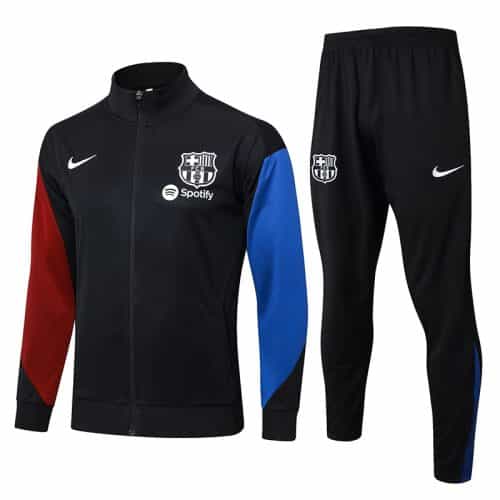 2024-2025 Barcelona Jacket + Pants Training Suit Black
