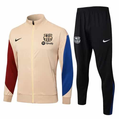 2024-2025 Barcelona Jacket + Pants Training Suit Khaki