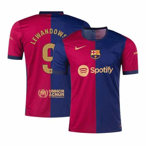 2024-2025 Barcelona Lewandowski #9 Home Soccer Jersey