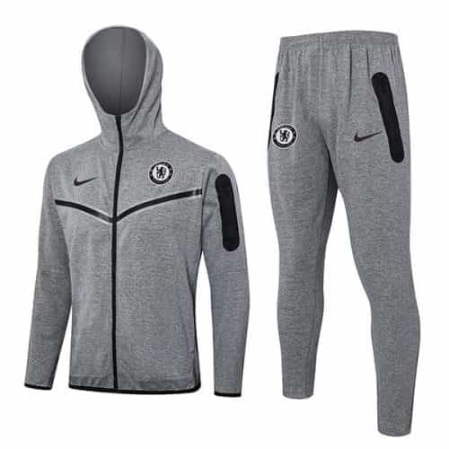 2024-2025 Chelsea Hoodie Jacket + Pants Training Suit Gray