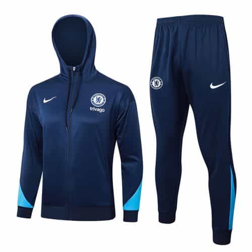 2024-2025 Chelsea Hoodie Jacket + Pants Training Suit Sapphire Blue