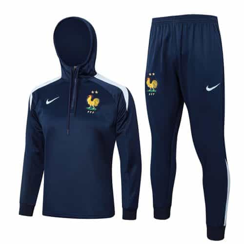 2024-2025 France Hoodie Training Suit Sapphire Blue