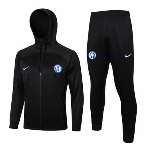 2024-2025 Inter Milan Hoodie Jacket + Pants Training Suit Black
