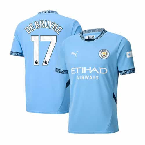 2024-2025 Manchester City De Bruyne #17 Home Soccer Jersey