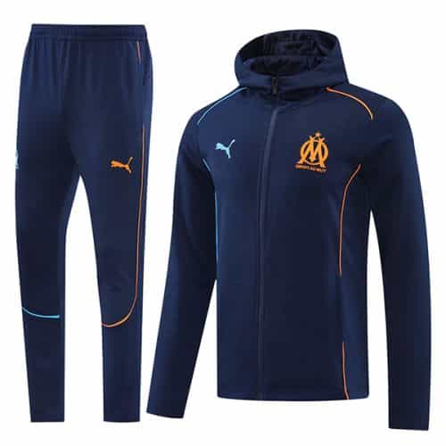 2024-2025 Marseille Hoodie Training Suit Royal Blue