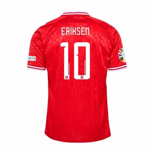 2024 Denmark Eriksen #10 Euro Home Soccer Jersey