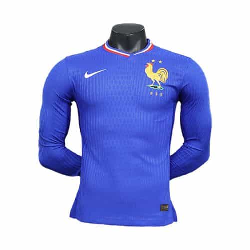 2024 France Euro Home Player Version Long Sleeve Soccer Jersey