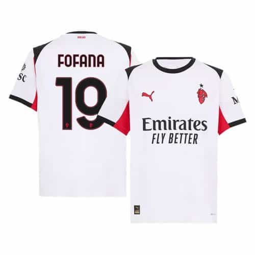 2025-2026 Ac Milan Fofana #19 Away Soccer Jersey
