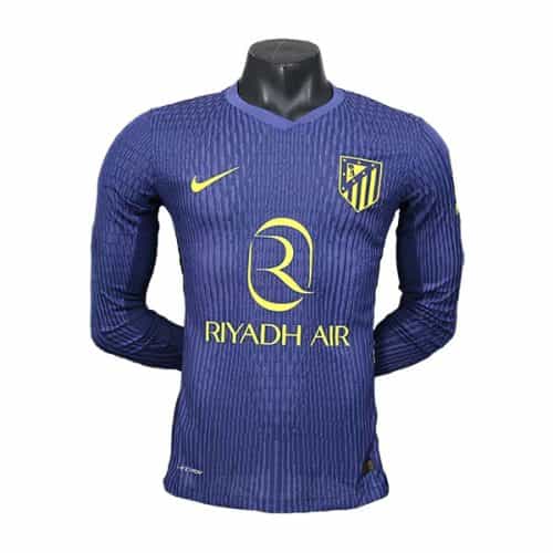 2025-2026 Atletico Madrid Away Player Version Long Sleeve Soccer Jersey