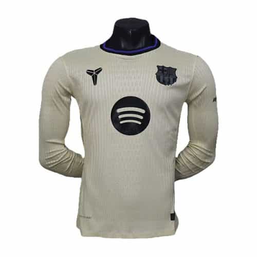 2025-2026 Barcelona Away Player Version Long Sleeve Soccer Jersey