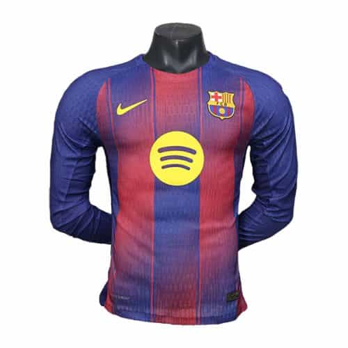 2025-2026 Barcelona Home Player Version Long Sleeve Soccer Jersey