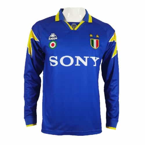 Retro 1995-1996 Juventus Away Long Sleeve Soccer Jersey