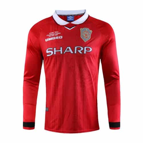 Retro 1999-2000 Manchester United Home Long Sleeve Soccer Jersey