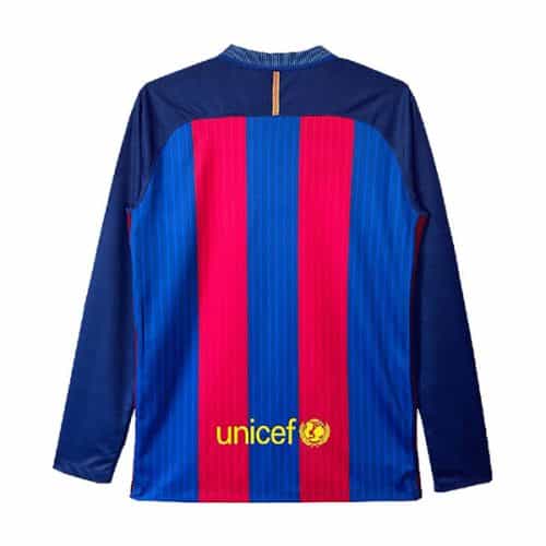 Retro 2016-2017 Barcelona Home Long Sleeve Soccer Jersey