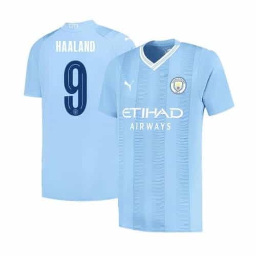 Ucl 2023-2024 Manchester City Haaland #9 Home Soccer Jersey