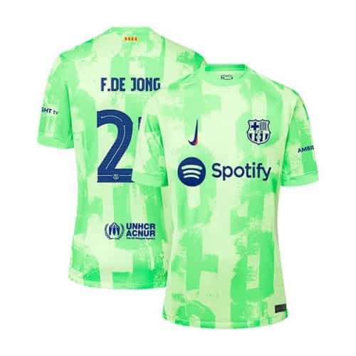 Ucl 2024-2025 Barcelona F.De Jong #21 Third Soccer Jersey