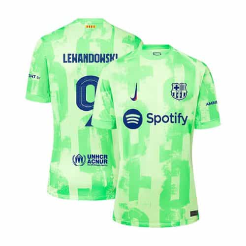 Ucl 2024-2025 Barcelona Lewandowski #9 Third Soccer Jersey