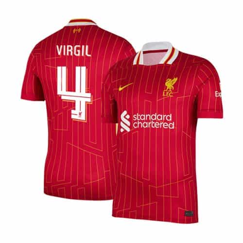 Ucl 2024-2025 Liverpool Virgil #4 Home Soccer Jersey