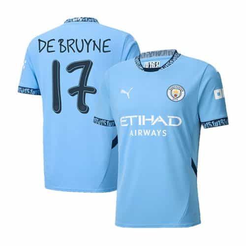 Ucl 2024-2025 Manchester City De Bruyne #17 Home Soccer Jersey