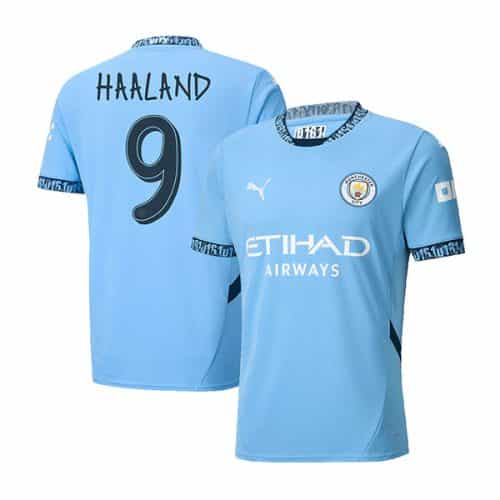 Ucl 2024-2025 Manchester City Haaland #9 Home Soccer Jersey