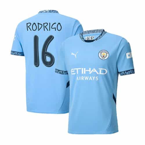 Ucl 2024-2025 Manchester City Rodrigo #16 Home Soccer Jersey