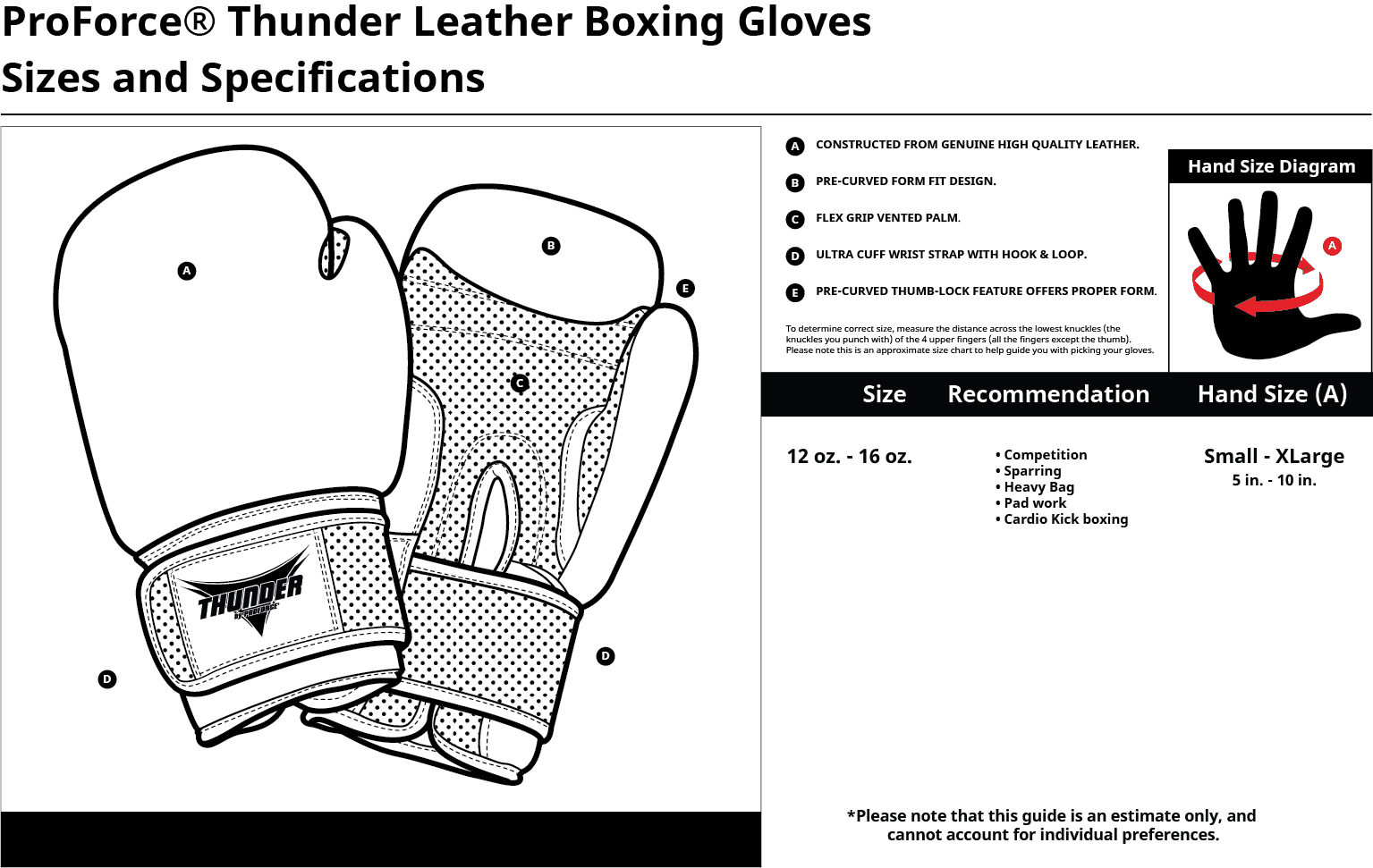 Proforce® Thunder Leather Boxing Glove