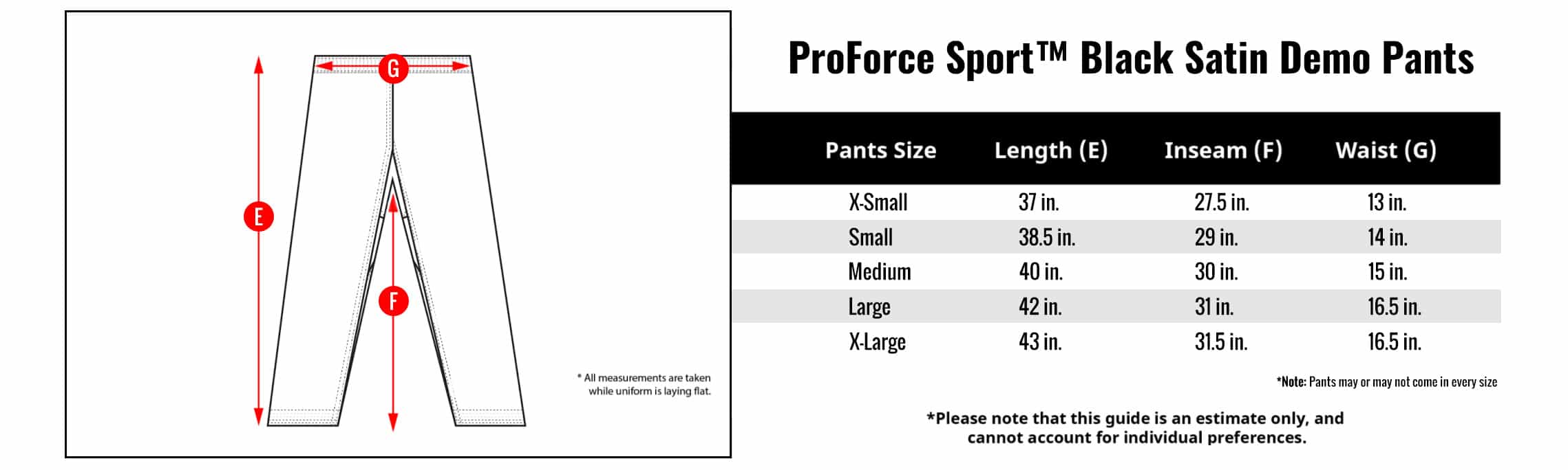 Proforce Sport® Satin Demo Pants Black W/ Side Pockets
