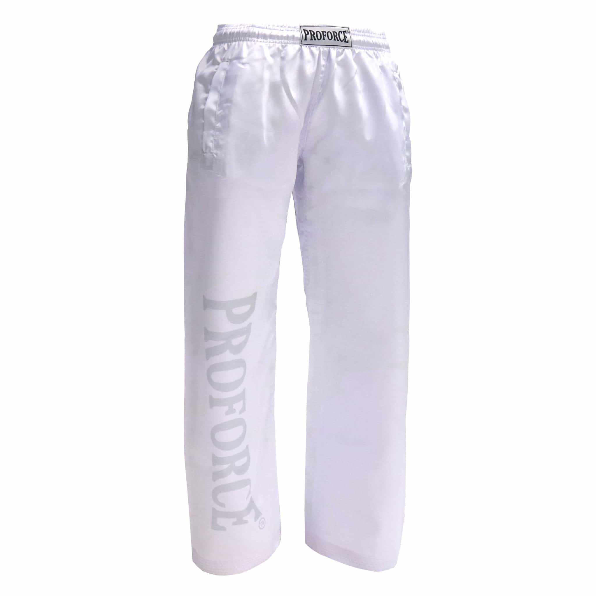 Proforce Sport® Satin Demo Pants Pearl White W/ Side Pockets