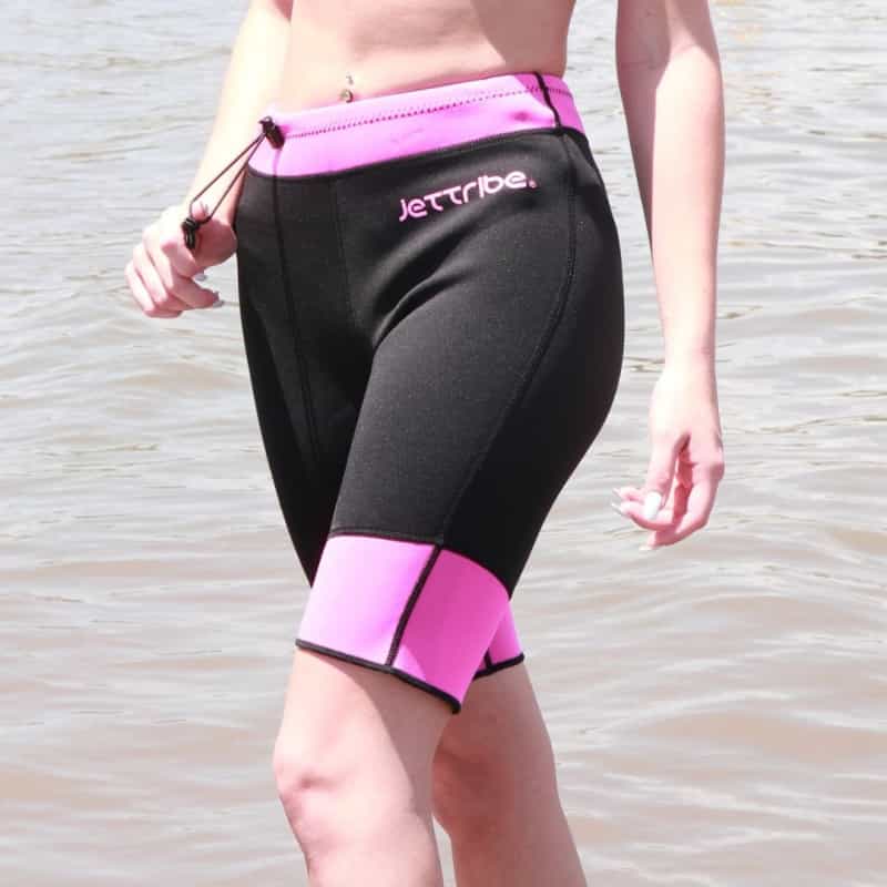 Women's Pink Neoprene Ride Shorts - Black / Pink