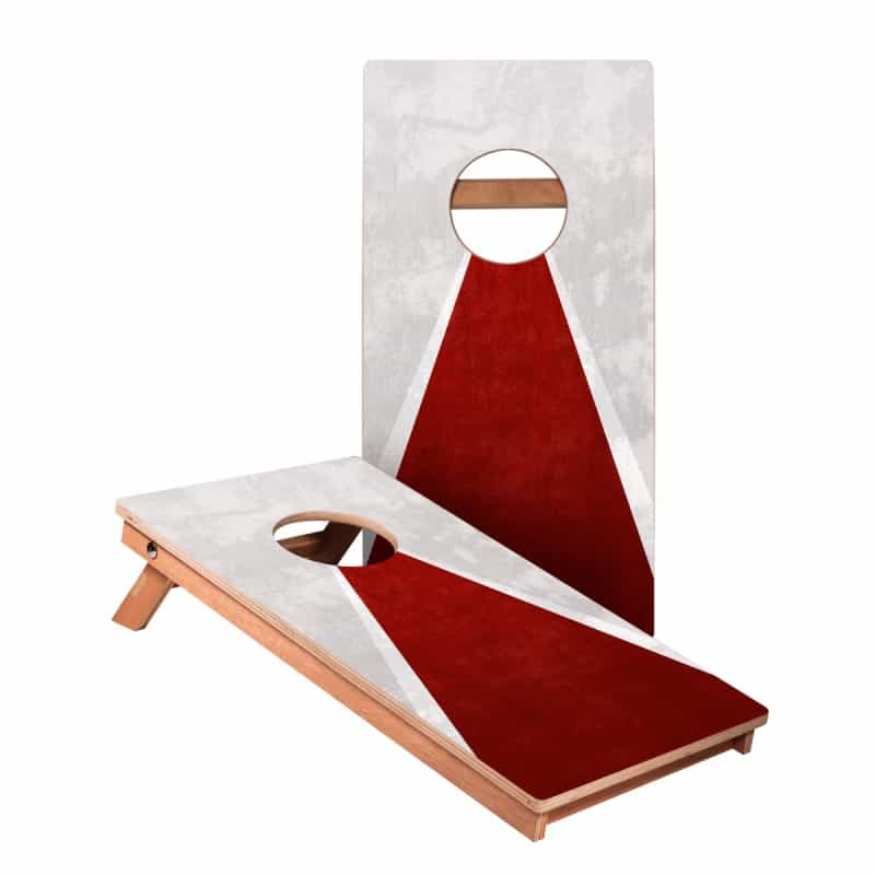 Classic Triangle Red Distressed 1x2ft Cornhole Boards