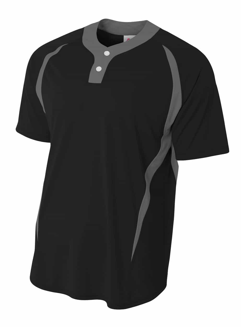 2-Button Color Blocked Baseball Henley