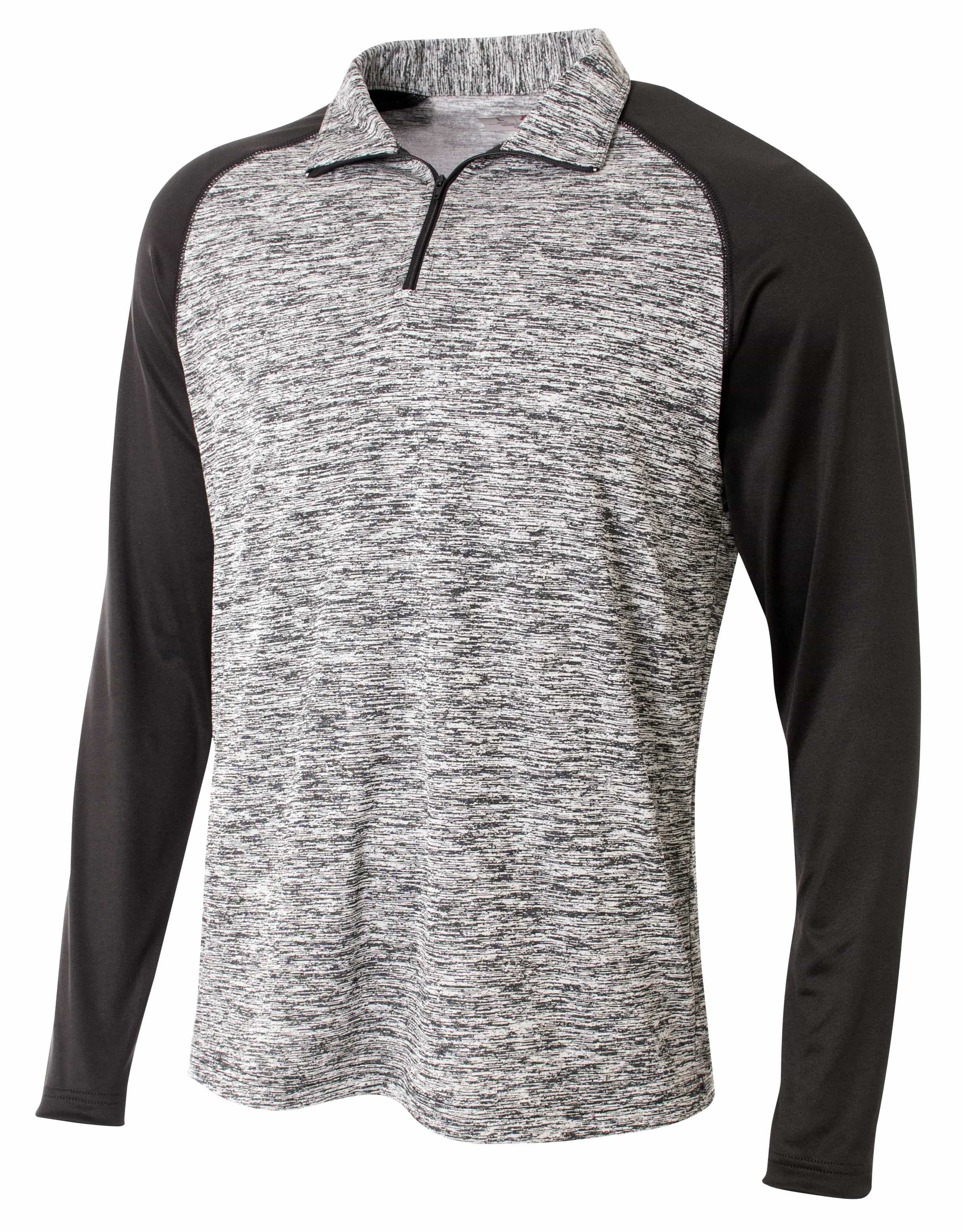 1/4 Zip Long Sleeve Space Dye With Contrast