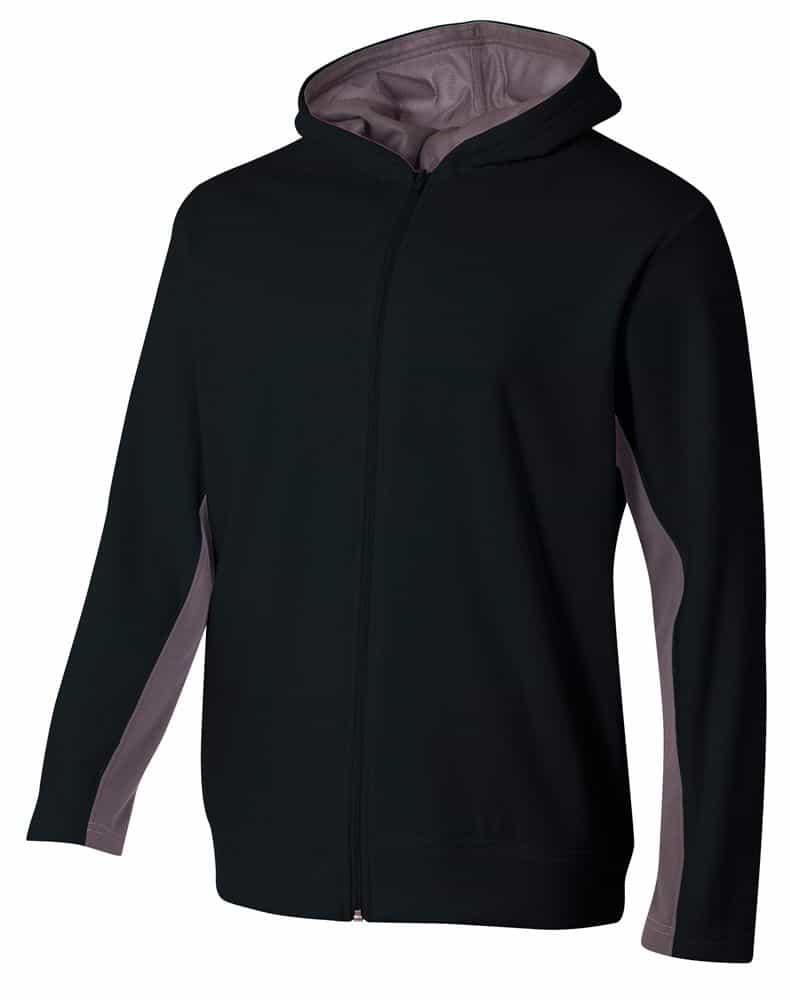 Youth Full Zip Color Block Fleece Hoodie